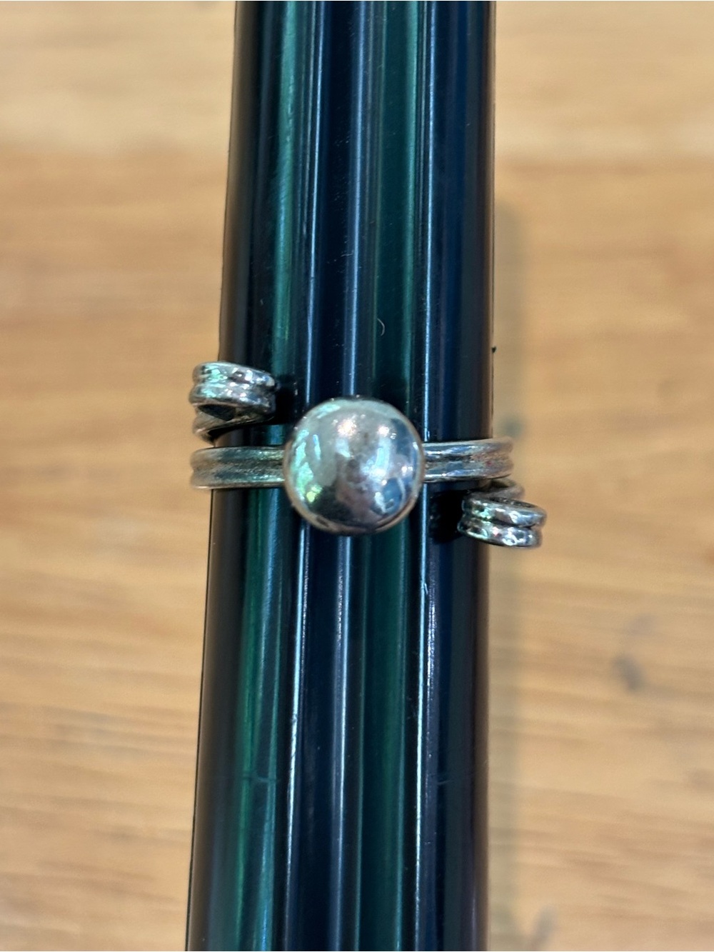 Beau-Sterling vintage modernist minimalist sterling silver wrap adjustable ring